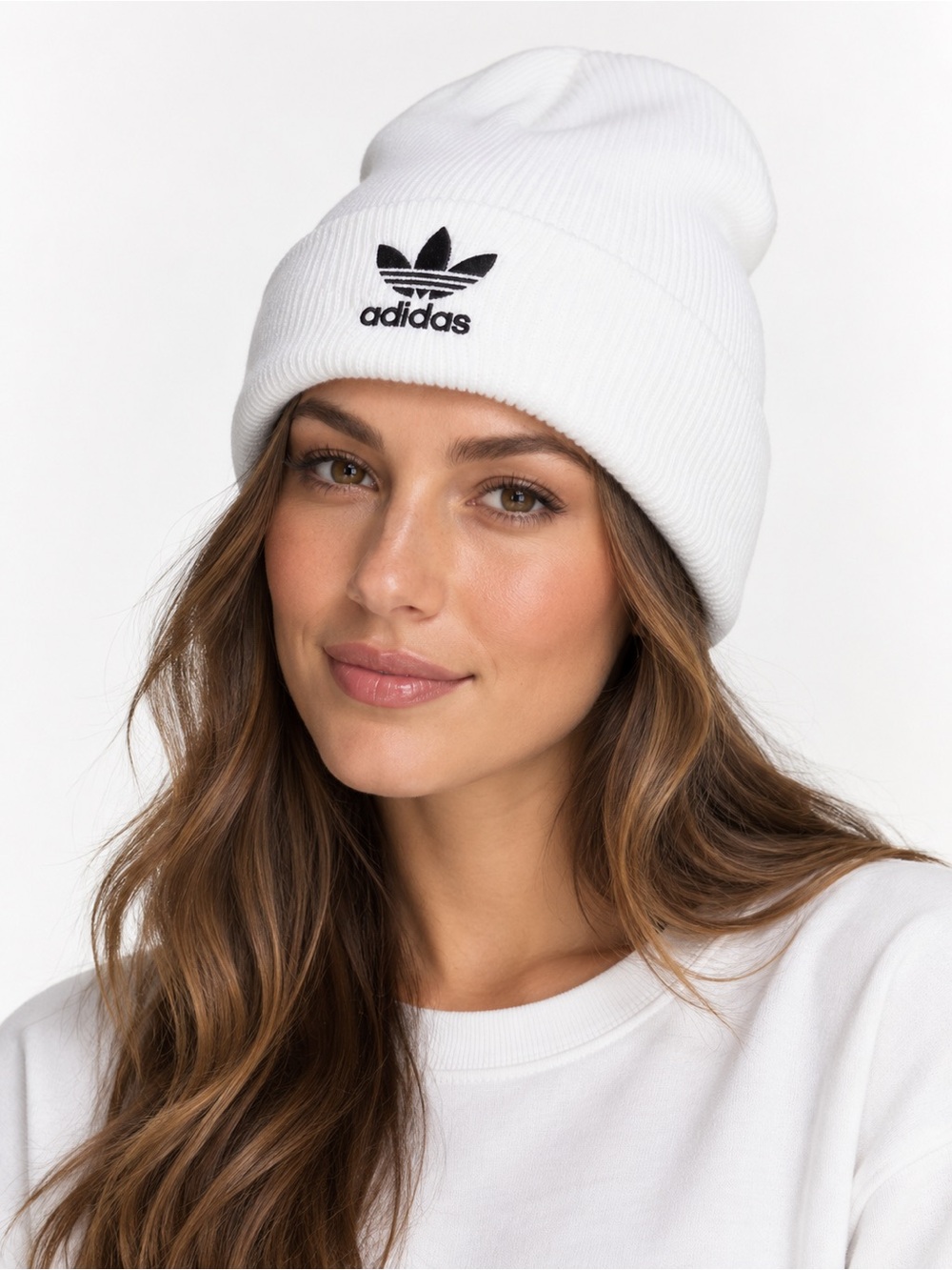 NWT Adidas Trefoil Beanie Black & White
